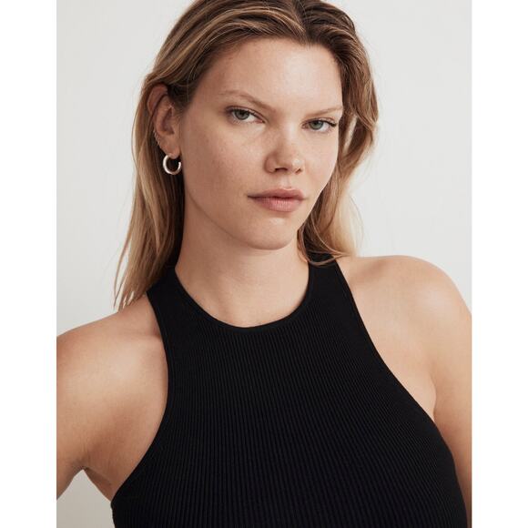 MADEWELL True Black The Signature Knit Cutaway Sweater Tank NWT Size XS - Picture 3 of 9